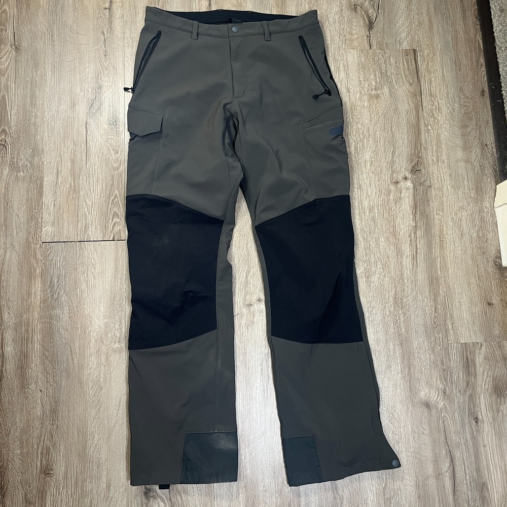 Montbell Climapro Softshell Snow Pants Mens Medium Gray Fleece Lined